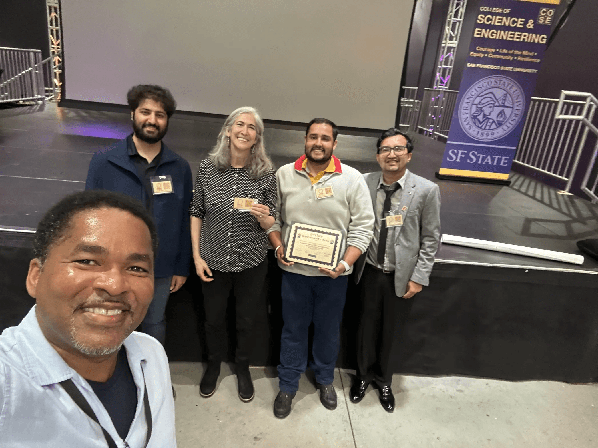 AURORA+ team receiving award at CoSE Research Showcase